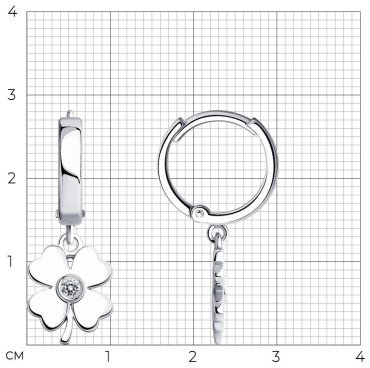 Серьги SOKOLOV 94025969 вес 3.31 г серебро, фианит