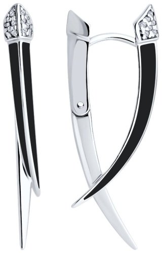Серьги Diamant 94-120-02066-1 вес 6.85 г серебро, фианит купить,42066