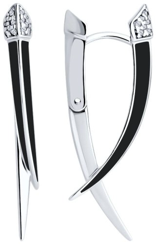 Серьги Diamant 94-120-02066-1 вес 6.85 г серебро, фианит купить,42066