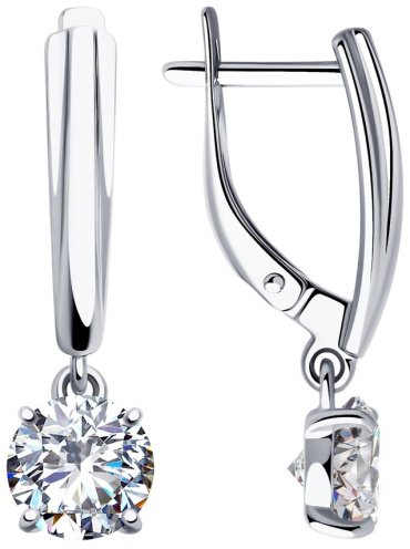 Серьги SOKOLOV 94023292 вес 3.26 г серебро, фианит