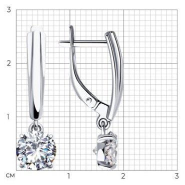 Серьги SOKOLOV 94023292 вес 3.26 г серебро, фианит