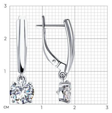 Серьги SOKOLOV 94023292 вес 3.26 г серебро, фианит купить,23800