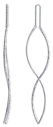 Серьги-цепочки Diamant 94-120-01036-1 вес 1.82 г серебро, без вставок