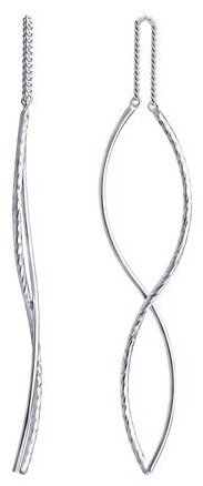 Серьги-цепочки Diamant 94-120-01036-1 вес 1.82 г серебро, без вставок