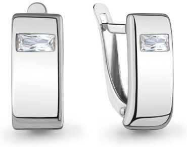 Серьги AQUAMARINE 400040 вес 2.62 г серебро, фианит купить,24793