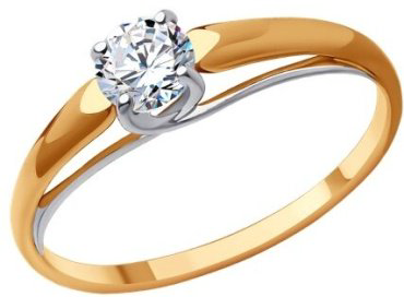 Кольцо Diamant 51-110-01727-1_175 размер 17.5 вес 1.41 г золото, фианит купить,130950