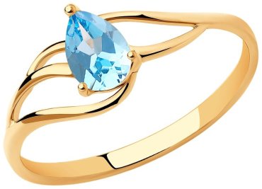 Кольцо Diamant 51-310-00973-1_17-5 размер 17.5 вес 1 г золото, топаз купить,116528