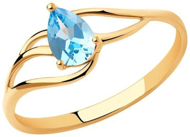 Кольцо Diamant 51-310-00973-1_17-5 размер 17.5 вес 1 г золото, топаз купить,116528