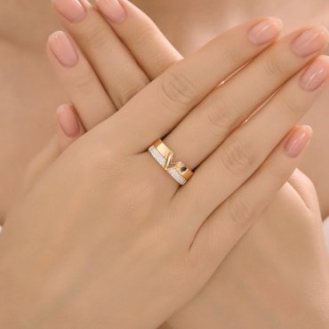 Кольцо Diamant 51-110-02978-1_165 размер 16.5 вес 2.48 г золото, фианит купить,260030