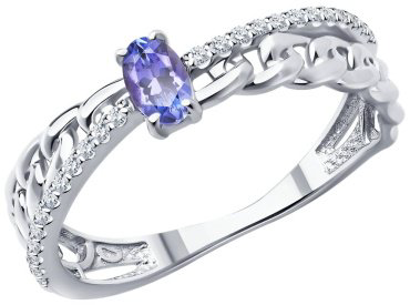 Кольцо Diamant 6014361-3_17 размер 17 вес 2 г золото, танзанит купить,278875