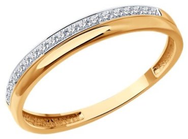 Кольцо Diamant 51-210-01909-1 размер 16.5 вес 1.23 г золото, бриллиант купить,285735