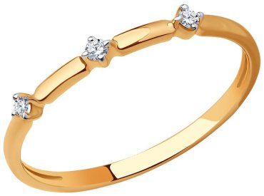 Кольцо Diamant 51-110-01577-1 размер 17 вес 0.87 г золото, фианит купить,81936