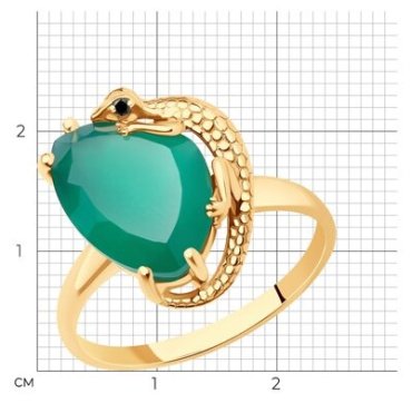 Кольцо SOKOLOV 716785_19 размер 19 вес 3.1 г золото, агат, фианит купить,281660