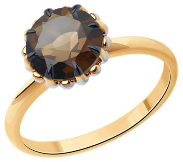 Кольцо Diamant 51-310-01761-2_18 размер 18 вес 2.42 г золото, раухтопаз купить,247328