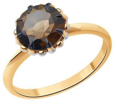 Кольцо Diamant 51-310-01761-2_18 размер 18 вес 2.42 г золото, раухтопаз купить,247328