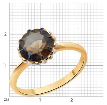 Кольцо Diamant 51-310-01761-2_18 размер 18 вес 2.42 г золото, раухтопаз купить,247328