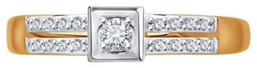 Кольцо Diamant 51-210-01983-1_17 размер 17 вес 1.52 г золото, бриллиант купить,420782