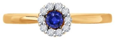 Кольцо Diamant 51-210-01768-1_17 размер 17 вес 1.61 г золото, сапфир купить,362700