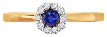 Кольцо Diamant 51-210-01768-1_17 размер 17 вес 1.61 г золото, сапфир купить,362700