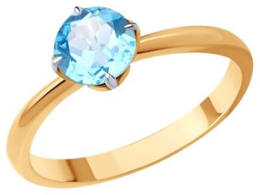 Кольцо Diamant 51-310-01767-1_175 размер 17.5 вес 2.01 г золото, топаз купить,168841
