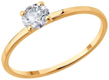 Кольцо Diamant 51-110-02873-1_165 размер 16.5 вес 1.09 г золото, фианит купить,115117