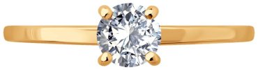 Кольцо Diamant 51-110-02873-1_165 размер 16.5 вес 1.09 г золото, фианит купить,115117
