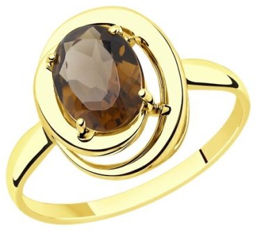 Кольцо Diamant 53-310-00177-3_185 размер 18.5 вес 2.053 г золото, раухтопаз