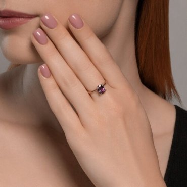 Кольцо Diamant 51-310-01968-4_18 размер 18 вес 1.63 г золото, аметист купить,138058