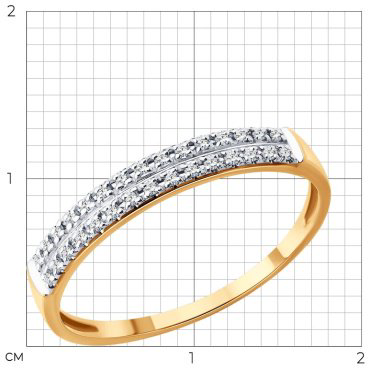 Кольцо Diamant 51-210-02916-1_165 размер 16.5 вес 0.95 г золото, бриллиант купить,197053
