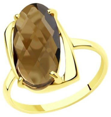 Кольцо Diamant 53-310-00803-4_20 размер 20 вес 2.56 г золото, раухтопаз купить,186367