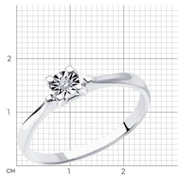 Кольцо Diamant 52-210-01440-1_16-5 размер 16.5 вес 1.41 г золото, бриллиант купить,197877