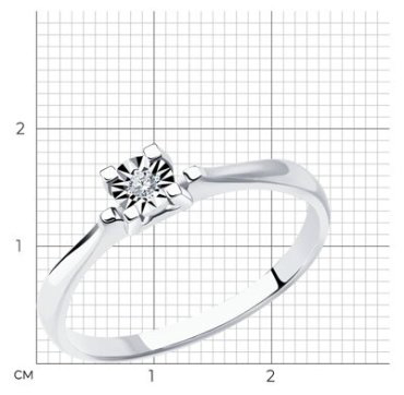 Кольцо Diamant 52-210-01440-1_16-5 размер 16.5 вес 1.41 г золото, бриллиант купить,197877