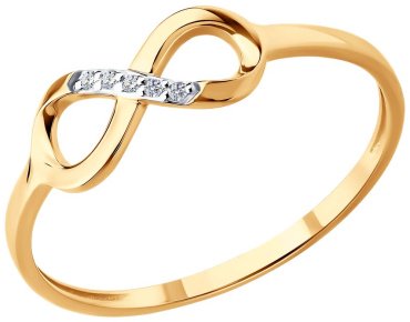 Кольцо Diamant 51-210-02870-1_165 размер 16.5 вес 0.97 г золото, бриллиант купить,128660