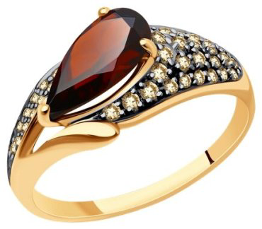 Кольцо Diamant 51-310-01556-1_185 размер 18.5 вес 2.48 г золото, гранат купить,NaN