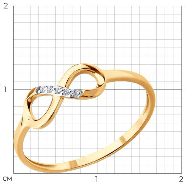 Кольцо Diamant 51-210-02870-1_165 размер 16.5 вес 0.97 г золото, бриллиант купить,128660
