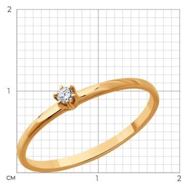 Кольцо Diamant 51-210-02164-1_16 размер 16 вес 0.9 г золото, бриллиант купить,111640