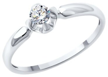 Кольцо Diamant 52-210-01954-1_17 размер 17 вес 1.34 г золото, бриллиант купить,458405