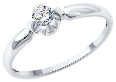 Кольцо Diamant 52-210-01954-1_17 размер 17 вес 1.34 г золото, бриллиант купить,458405