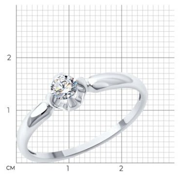 Кольцо Diamant 52-210-01954-1_17 размер 17 вес 1.34 г золото, бриллиант купить,458405