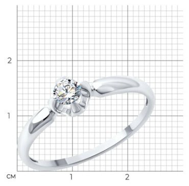Кольцо Diamant 52-210-01954-1_17 размер 17 вес 1.34 г золото, бриллиант купить,458405