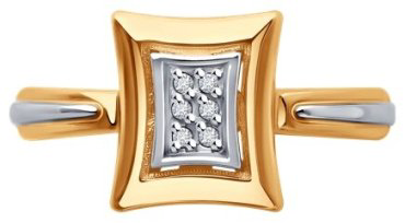 Кольцо Diamant 51-210-02128-1_18 размер 18 вес 2.91 г золото, бриллиант купить,508870