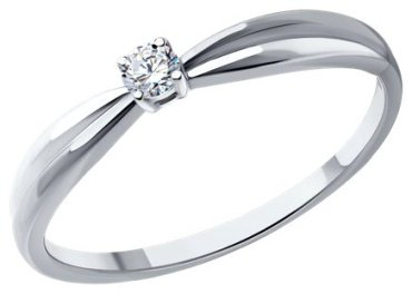 Кольцо Diamant 52-210-01980-1_16 размер 16 вес 1.41 г золото, бриллиант купить,255899