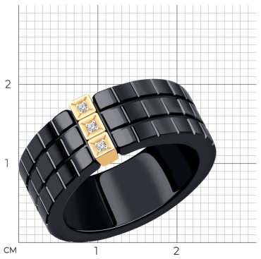 Кольцо SOKOLOV Diamonds 6015114 размер 17.5 вес 0.43 г золото, керамика, бриллиант купить,78951
