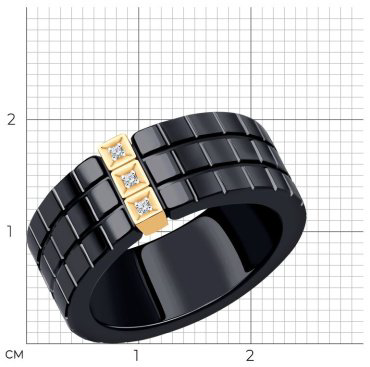 Кольцо SOKOLOV Diamonds 6015114 размер 17.5 вес 0.43 г золото, керамика, бриллиант купить,78951