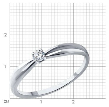 Кольцо Diamant 52-210-01980-1_16 размер 16 вес 1.41 г золото, бриллиант купить,255899