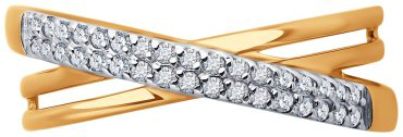 Кольцо Diamant 51-110-02732-1_16 размер 16 вес 2.48 г золото, фианит купить,264092