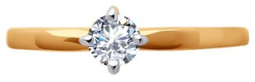 Кольцо Diamant 51-110-01924-1_17 размер 17 вес 1.29 г золото, фианит купить,122891