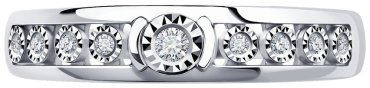 Кольцо Diamant 52-210-01275-1 размер 17.5 вес 1.8 г золото, бриллиант купить,221556