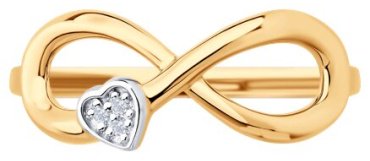Кольцо Diamant 51-110-02865-1_185 размер 18.5 вес 2.05 г золото, фианит купить,189605