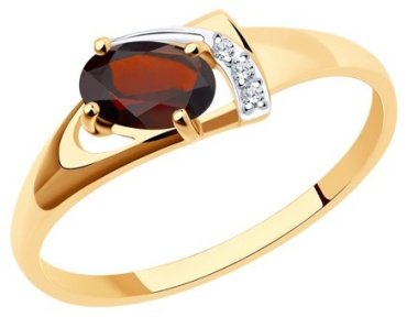 Кольцо Diamant 51-310-01021-2_165 размер 16.5 вес 1.18 г золото, гранат купить,110954